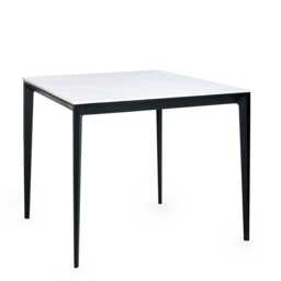 Premium Marbella 80cm Square Stone Top Dining Table - White Marble