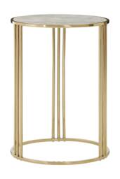 Orsina White Marble Round Side Table