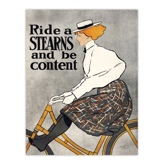 "Ride a Stearns Vintage Bicycle Ad Wall Art Print Edward Penfield 24x32"""