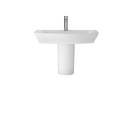 Balterley Spirit Square Ceramic Basin and Semi Pedestal - Balterley White White