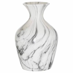 Marble Ellipse Large Vase - Ceramic - L23 x W23 x H36 cm - Grey/White White