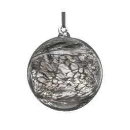 Sienna Glass Hanging Ornament 10cm Friendship Ball 25th Wedding Anniversary Silver