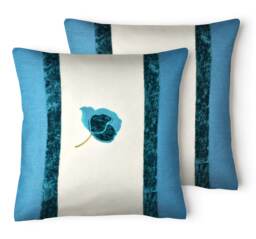 Floral Velvet Cushion - 43cm x 43cm Green