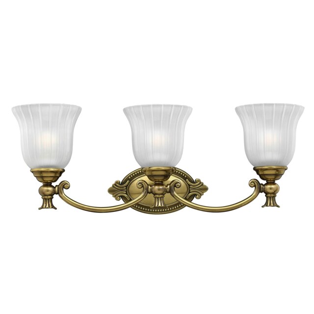 Francoise 3 Light Bathroom Over Mirror Wall Light Burnished Brass IP44, G9