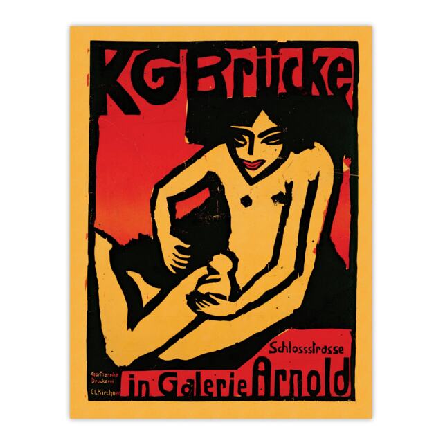 Exhibition Poster for Die Brucke Kirchner Huge Wall Art Print 18X24 In