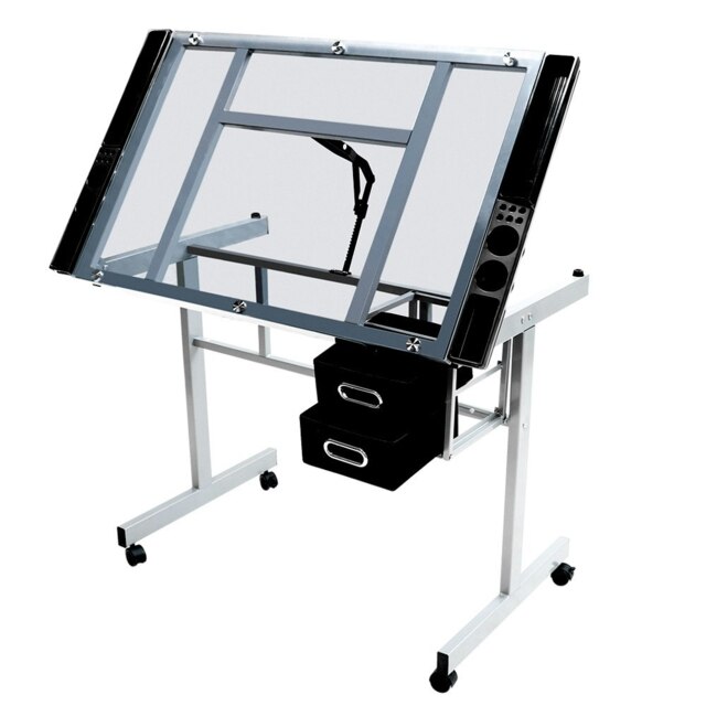 Yaheetech Adjustable Drafting Drawing Craft Table Black