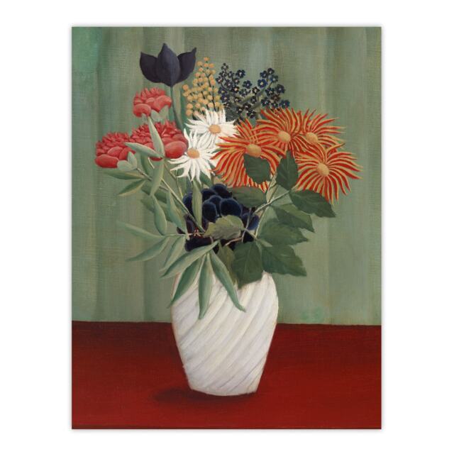 Flower Bouquet China Asters Rousseau Vintage Huge Wall Art Print 18X24 In