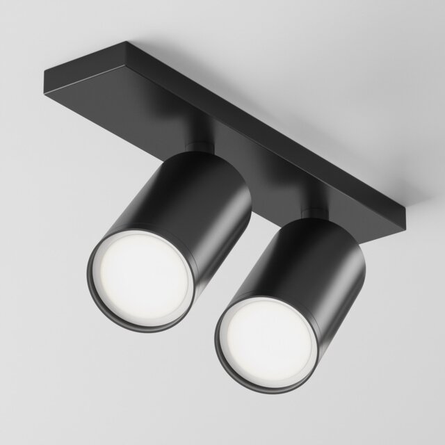 Focus S Twin Ceiling Spotlight Black 2xGU10
