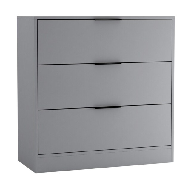 Chest of 3 Drawers Compact Storage Bedside Cabinet Bedroom Furniture Multi Grey 80cm 1