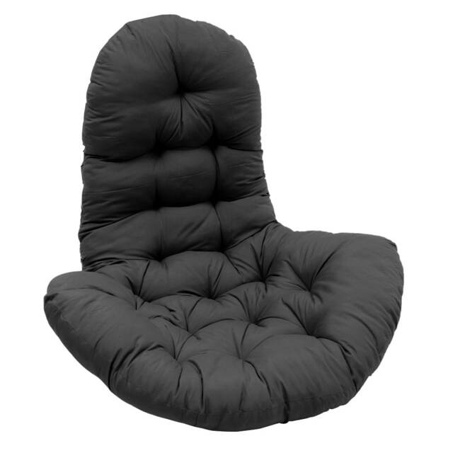 Living and Home Thick Hanging Egg Chair Cushion with High Back - Black