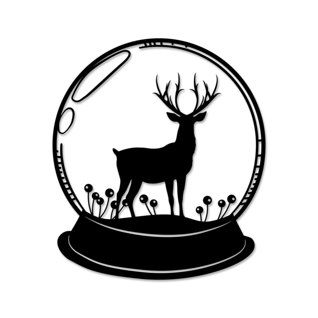 Decortie Deer Metal Wall Art 45x40cm Black