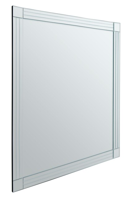 Sana Square Wall Mirror with Linear Detail Clear
