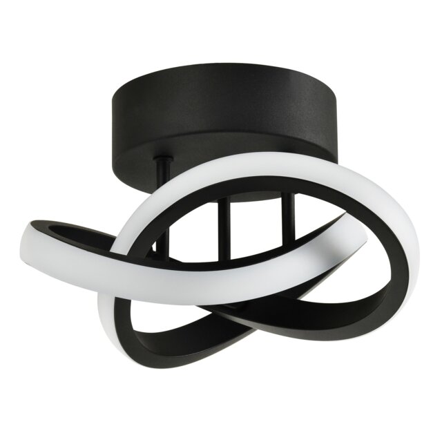 Modern LED Black Ceiling Light with Swirl Thick Metal Strip Creates 1253 Lumens Black Black 1