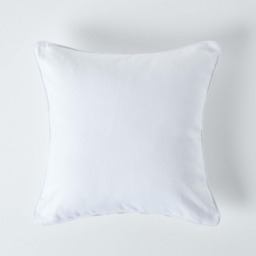 Homescapes Cotton Plain Off White Cushion Cover - 45 x 45 cm White Off white 1