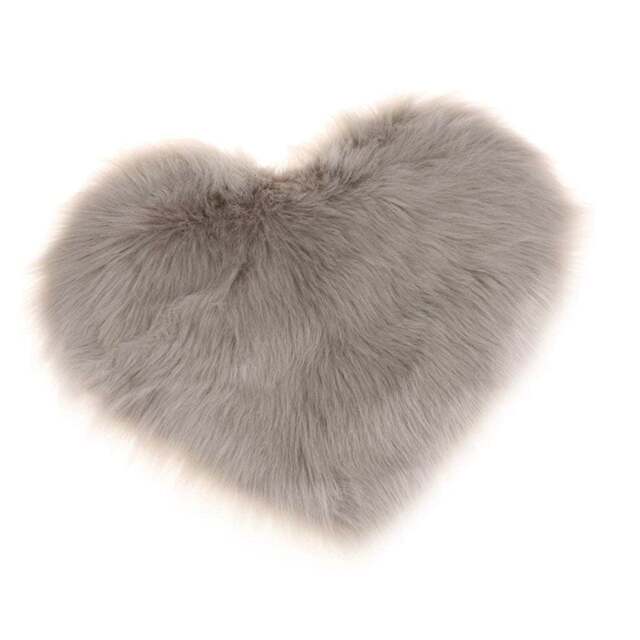 Living and Home Heart Shaped Area Rug, Grey, 50cm L x 40cm W Grey