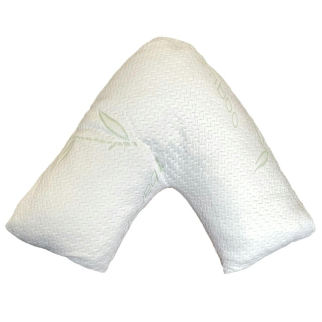 Bamboo Memory Foam V SHAPED Pillow 74x33cm White