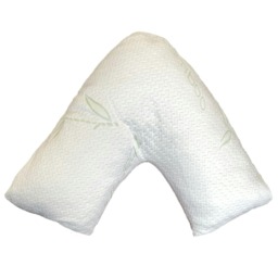 Bamboo Memory Foam V SHAPED Pillow 74x33cm White