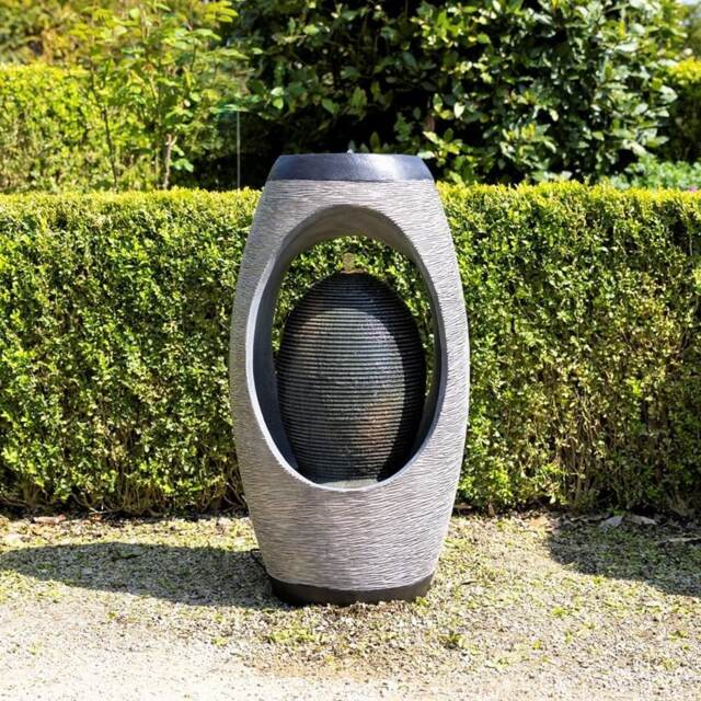 Nazare Oval Water Feature With Lights 75.5cm