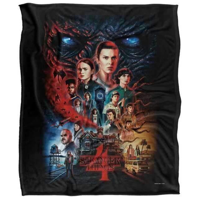 Stranger Things 4 Poster Blanket - Multicoloured - One Size