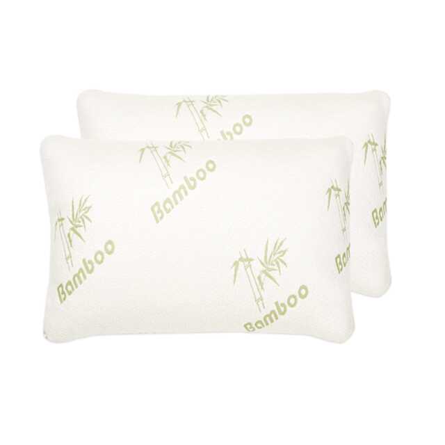 Bambico Medium Support Bamboo Memory Foam Pillow Hypoallergenic Comfort Cream