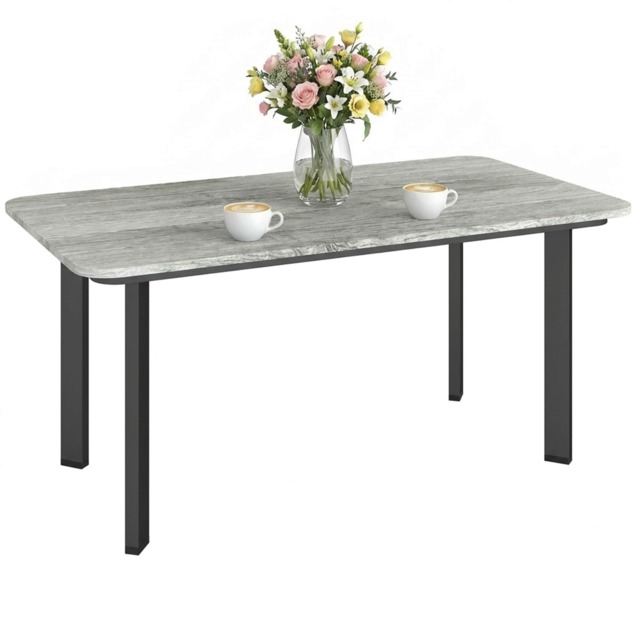 Outsunny Outdoor Coffee Table, Garden Table with Slatted WPC Top Grey Grey 90 x 49 x 40 cm