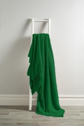 Lisbon Pure Cotton Honeycomb Throw in Emerald Green, 178 x 254cm