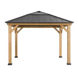 Sunjoy 3.36m x 3.36m Cedar Wooden Gazebo PIRIN, Anthracite