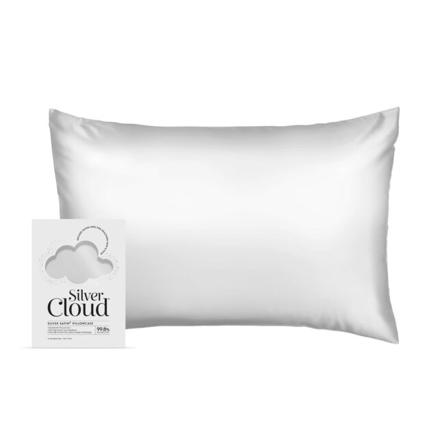 Silver Cloud Silver Ion Infused Satin Pillowcase Silver