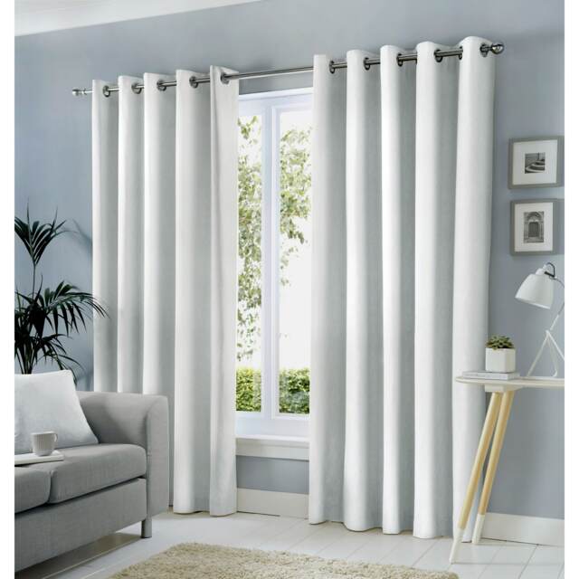 Fusion Sorbonne Eyelet Curtains White