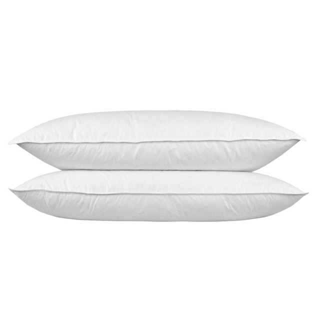 "Homescapes Goose Feather and Down King Size Pillow Pair White 48cm x 91cm (19"" x 36"")"