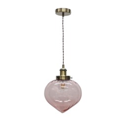 Layla - Pink Vintage Design Pendant Light with Antique Brass Flex Set