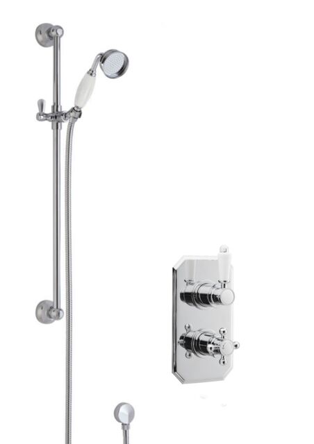 Balterley Traditional Concealed Shower Valve Set - Twin Valve + Slide Rail Kit - ITY316