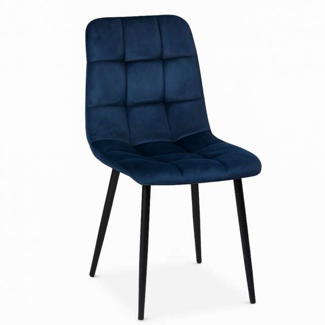 Dining Chairs Set Of 4 Blue Tufted Chairs Velvet Chairs, Soft Padded Seat Living Room Chairs , Kitchen Chairs ,Dining Room Livin