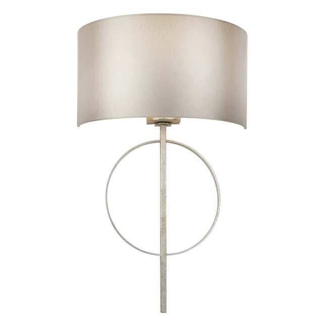 Trento Wall Lamp Antique Silver Leaf & Mink Satin Fabric