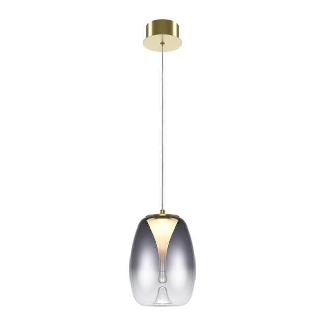 Splash Modern Dome Pendant Ceiling Light Gold 3000K 280lm Smoky Shade