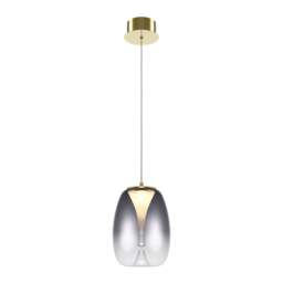Splash Modern Dome Pendant Ceiling Light Gold 3000K 280lm Smoky Shade