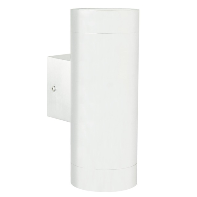 Nordlux Tin Outdoor Wall Light White Metal Solar GU10 Sensor Weatherproof - Mains Powered, IP54
