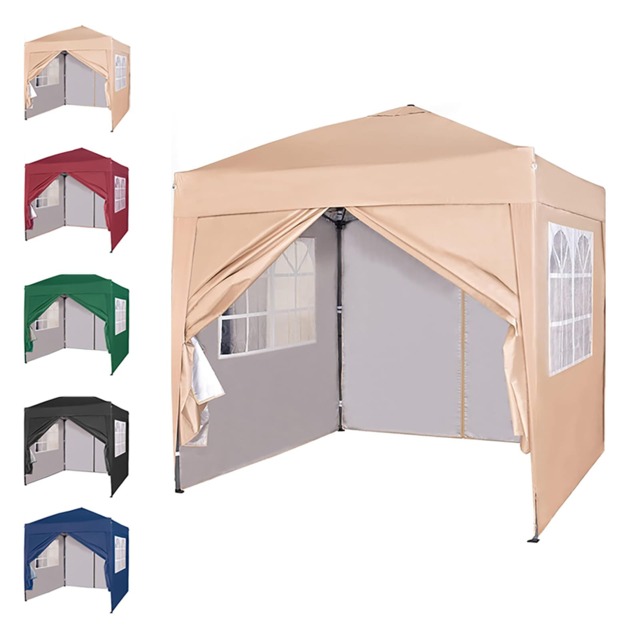 MCC Direct 2X2 Pop up Beige Gazebo with Sides Cream Beige