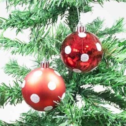 Red with White Spots Shatterproof Christmas Baubles 6cm - Pack of 6