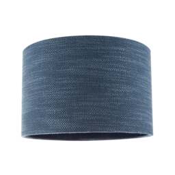 "Designer Bobbled and Textured Linen Lamp Shade in Navy Midnight Blue Blue 12"""
