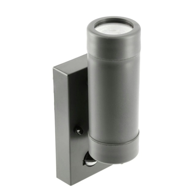 CGC VALENTINE Dark Grey Outdoor Double Wall Light With Motion Sensor Grey