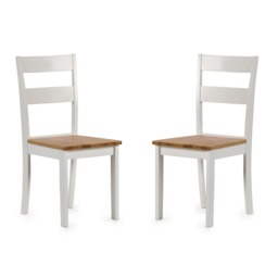 Westbury Elegant White and Natural Dining Chairs - Set of 2
