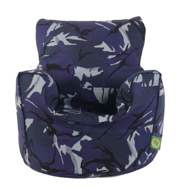 Bean Lazy Blue Urban Camo Bean Bag Armchair Toddler Size