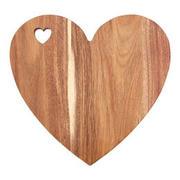 Socorro Acacia Heart Chopping and Serving Board with Pink Edge