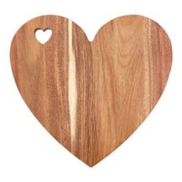 Socorro Acacia Heart Chopping and Serving Board with Pink Edge