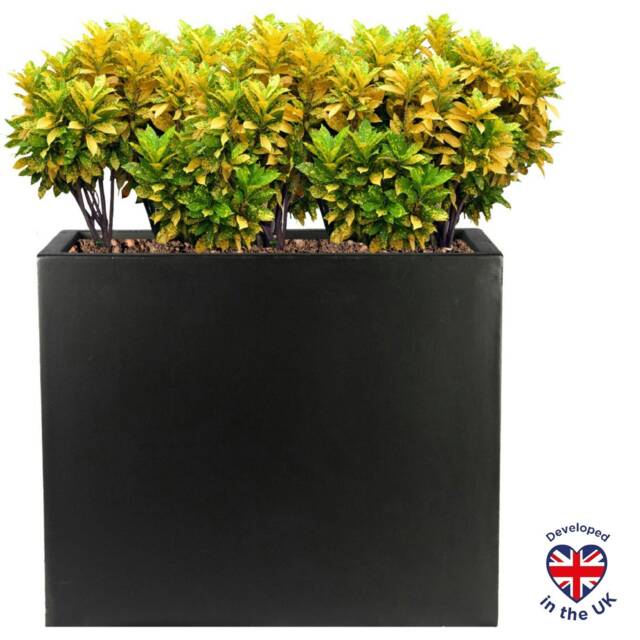 Light Concrete Black Trough Garden Planter H40 L50 W20 cm, 40 ltrs Cap.