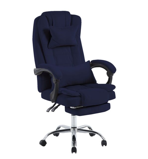 Swivel Velvet Office Chair Leisure Chair Height Adjustable Desk Chair - Blue