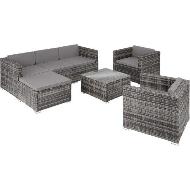 Garden Furniture Set Lignano - modular outdoor sofa, 2 armchairs, coffee table Grey grey 179 x 150 x 65 cm 1
