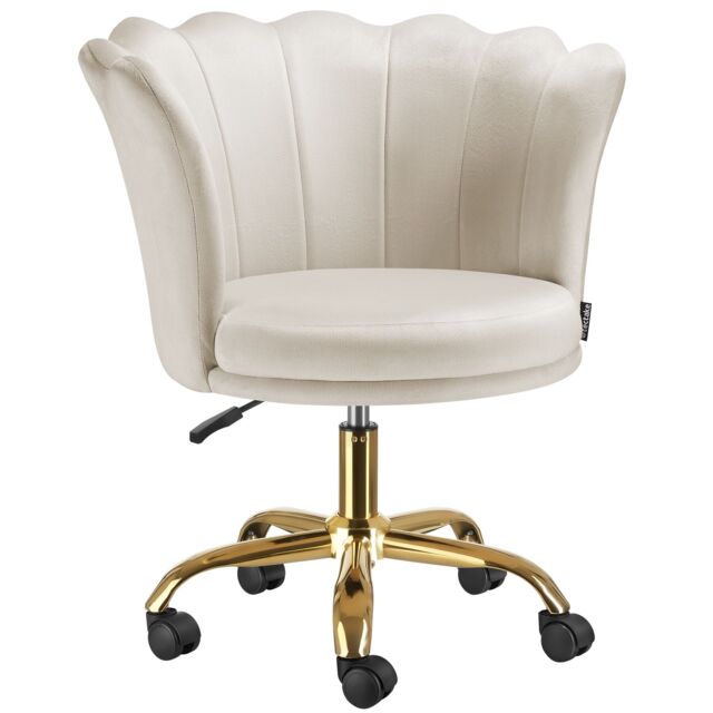 Desk Chair Stella - soft velvet, plush padding, tulip seat shell