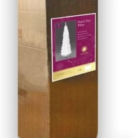 4FT Artificial Flocked Slim Christmas Pencil Tree Holiday Home Decorations with Pointed Tips and Metal Stand, White